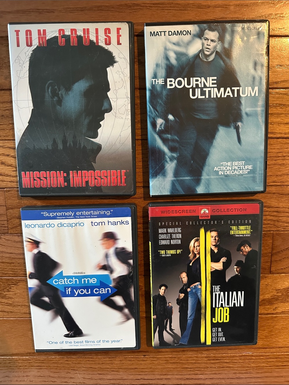 DVD bundle the Bourne ultimatum mission impossible Italian job catch me if you